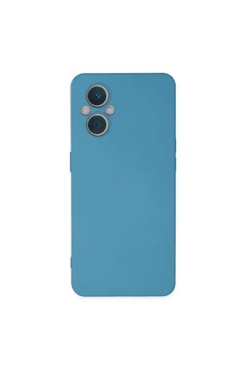 Oppo Reno 7 Lite Kılıf Nano İçi Kadife Silikon - Mavi