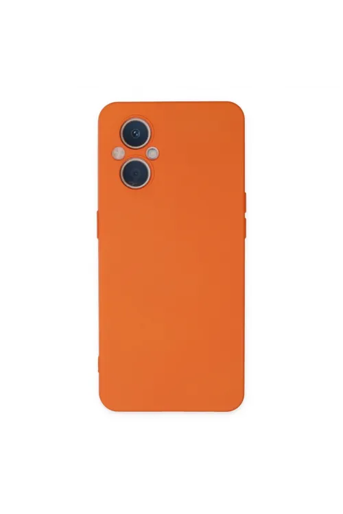 Oppo Reno 7 Lite Kılıf Nano İçi Kadife Silikon - Turuncu