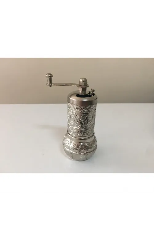 Osmanlı Motifli Kahve Ve Baharat Değirmeni Gümüş