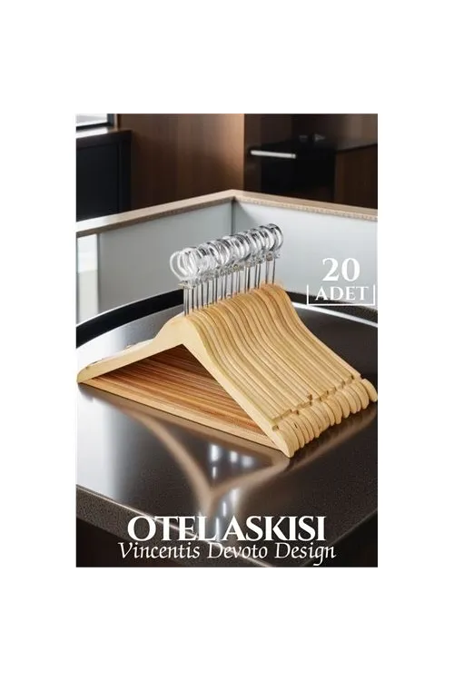 Otel Tip Askı 20 li Set Ahşap Vincentis Devoto Design 719599