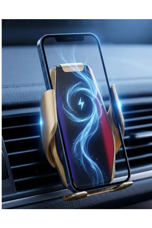 Otomatik Açılan Araç Telefon Tutucu Kablosuz Şarj Ve Tek Elle Kullanım