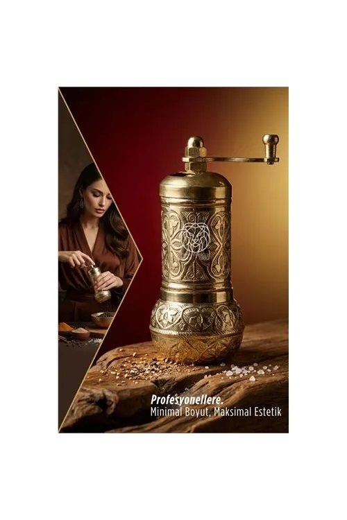 Ottoman Gold Serisi - Antik İşlemeli Tuz ve Karabiber Değirmeni 722900