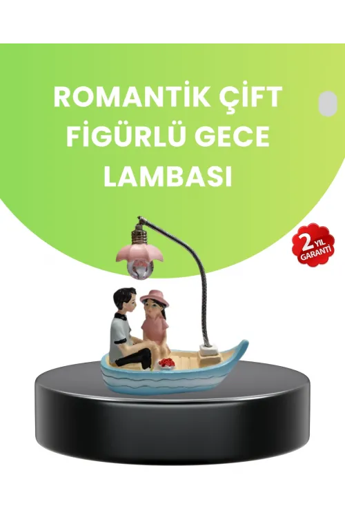 Oturan Çift Figürlü Led Masa Lambası Romantik Hediye