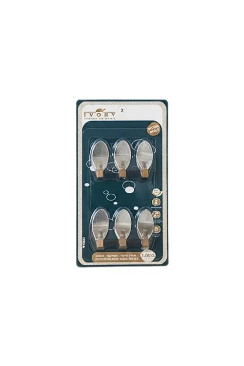 Oval 6li Metal Yapışkanlı Askı