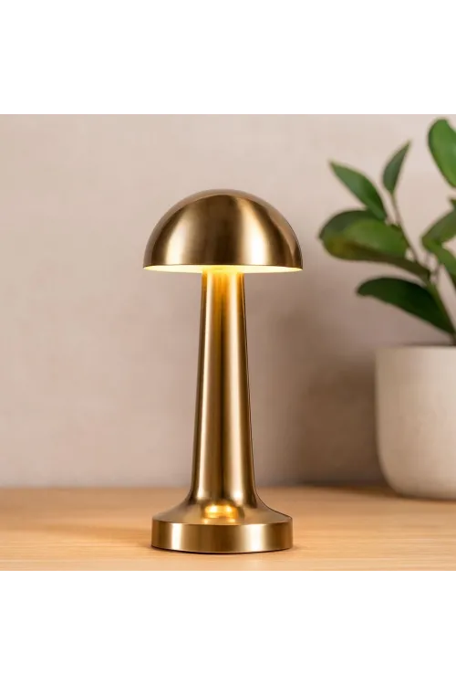 Oval Metal Mantar Masa Lambası - Dokunmatik Type-C 3 Mod