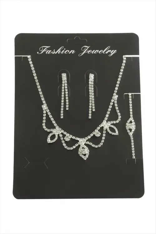 Oval Taşlı Set Kolye