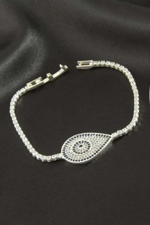 Oval Zirkon Taşlı Çocuk Bileklik 16 cm