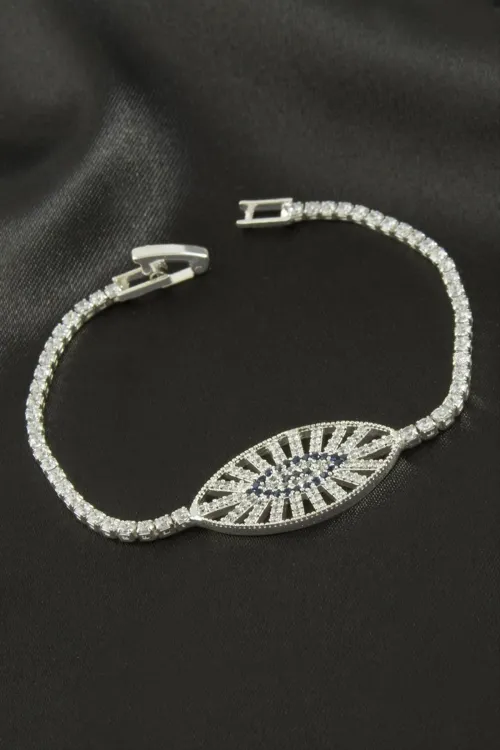 Oval Zirkon Taşlı Çocuk Bileklik 16 cm