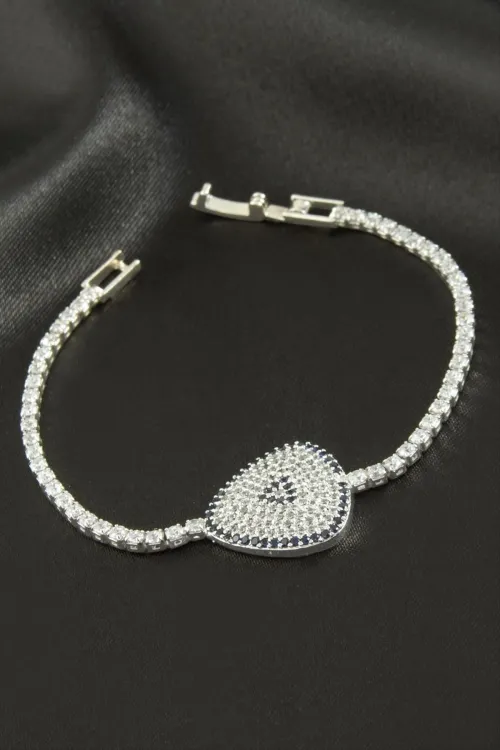 Oval Zirkon Taşlı Çocuk Bileklik 16 cm