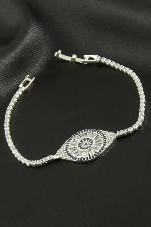 Oval Zirkon Taşlı Çocuk Bileklik 16 cm