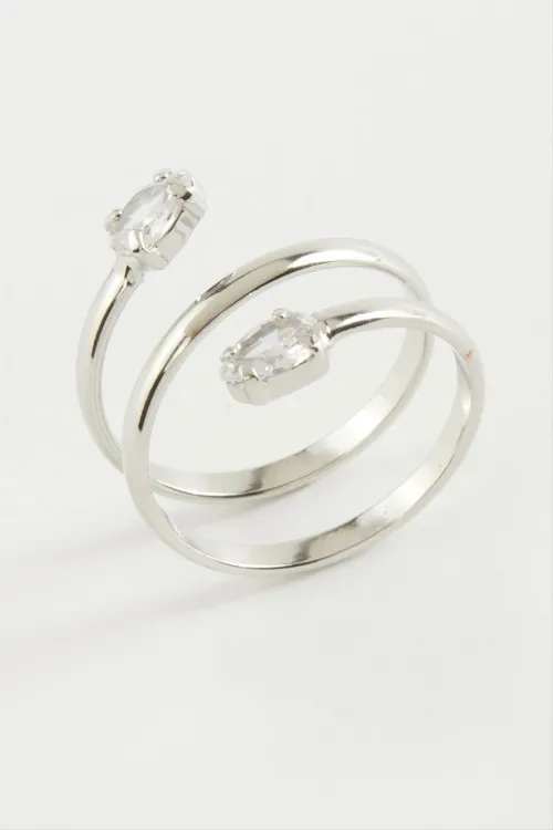 Oval Zirkon Taşlı Yüzük
