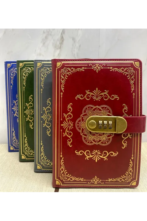 Özel Tasarım Şifreli Deri Defter (1 Adet) Seçenek 2