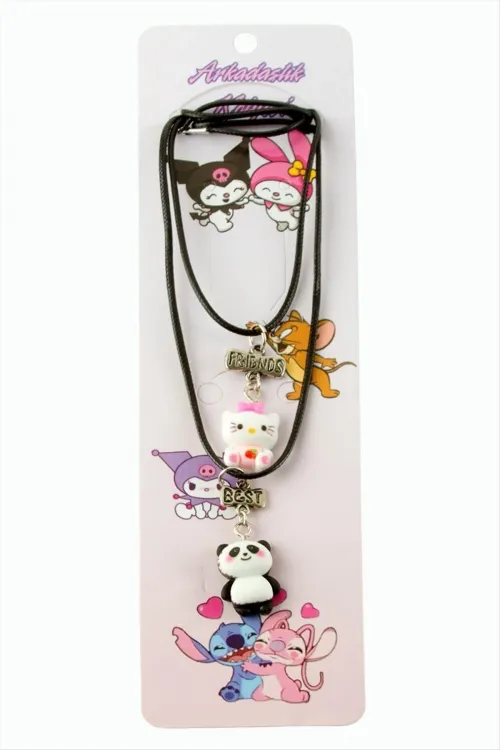 Panda Kedi Arkadaşlık Kolyeleri (Çift Kolye)