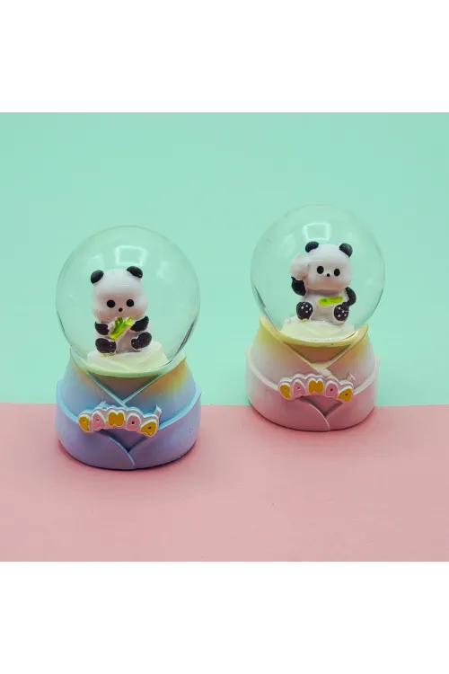 Panda Tasarımlı Işıklı Küçük Boy Kar Küresi