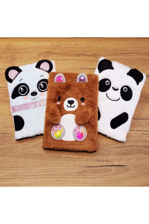 Panda Tasarımlı Peluş Defter
