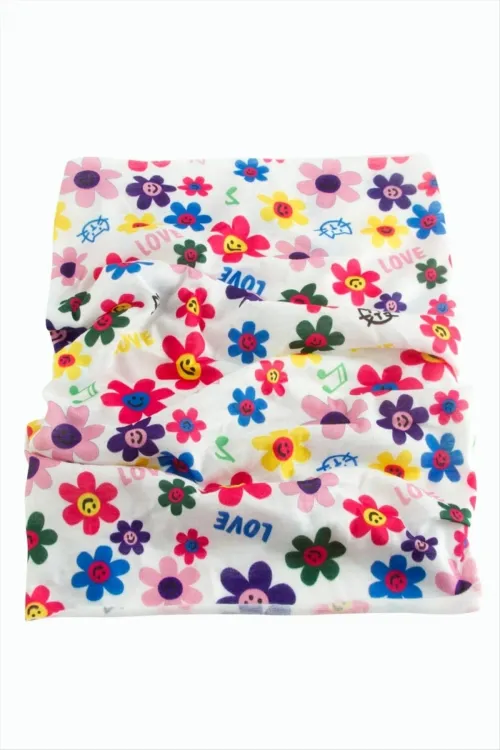 Papatya Desenli Baff Boyunluk