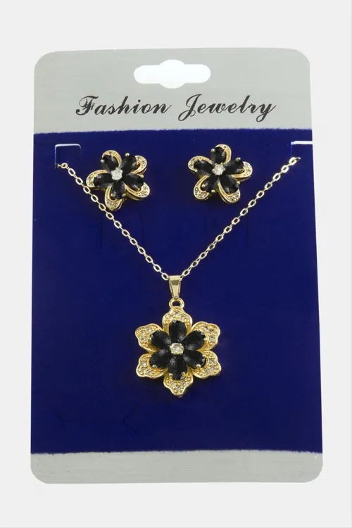 Papatya Zirkon Taşlı Set Kolye