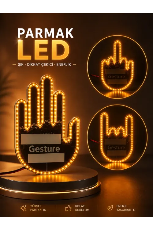 Parmak Led Amber Renkli Işık