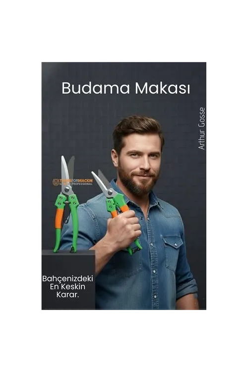 Paslanmaz Çelik Budama ve Bağ Makası – Ergonomik Titanyum Kaplama Profesyonel Bahçıvan Serisi