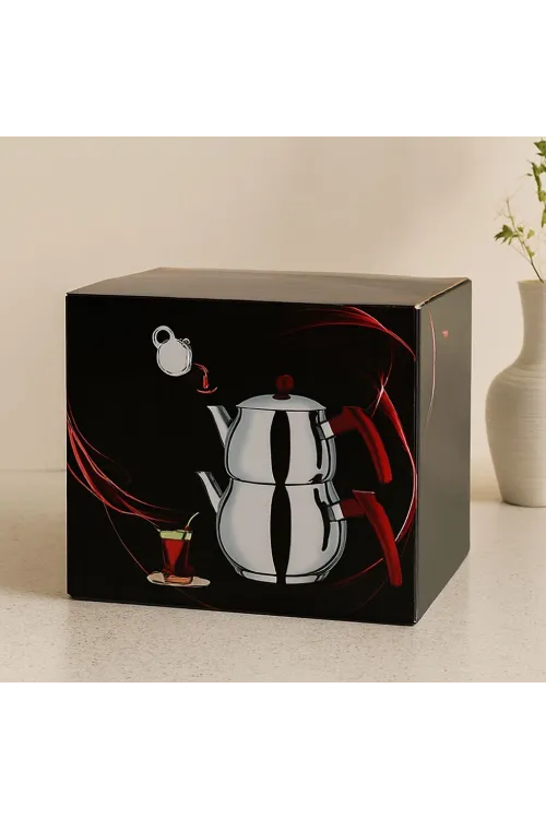 Paslanmaz Çelik Çaydanlık Seti (1L + 2L) Küre Model
