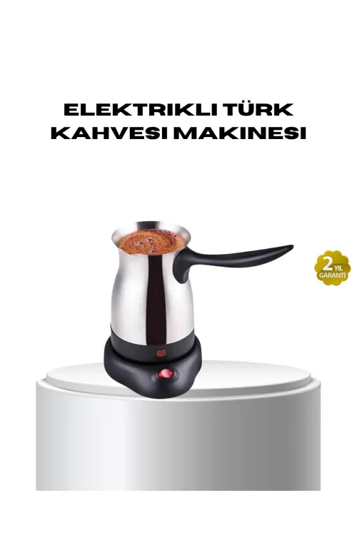 Paslanmaz Çelik Elektrikli Cezve 800w 6 Fincan Kapasiteli