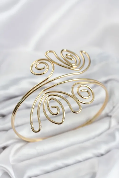 Pazu Bileklik Gold Renk Pirinç Bohem Model