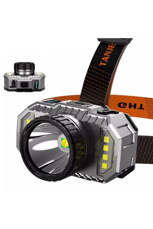 PeakStar PS-010 800 Lümen Zoomlu Şarj Göstergeli Cob LED Usbli Şarjlı Kafa Lambası