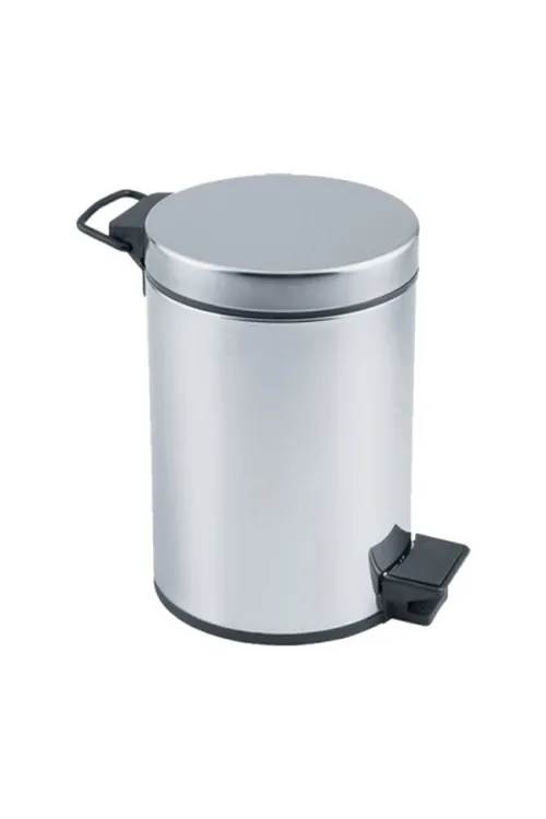 Pedallı 3lt Krom Metal Çöp Kovası