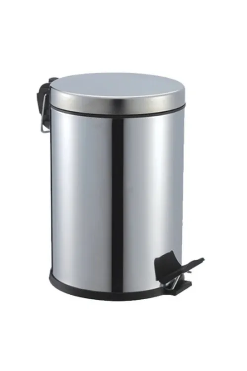 Pedallı 5lt Krom Metal Çöp Kovası