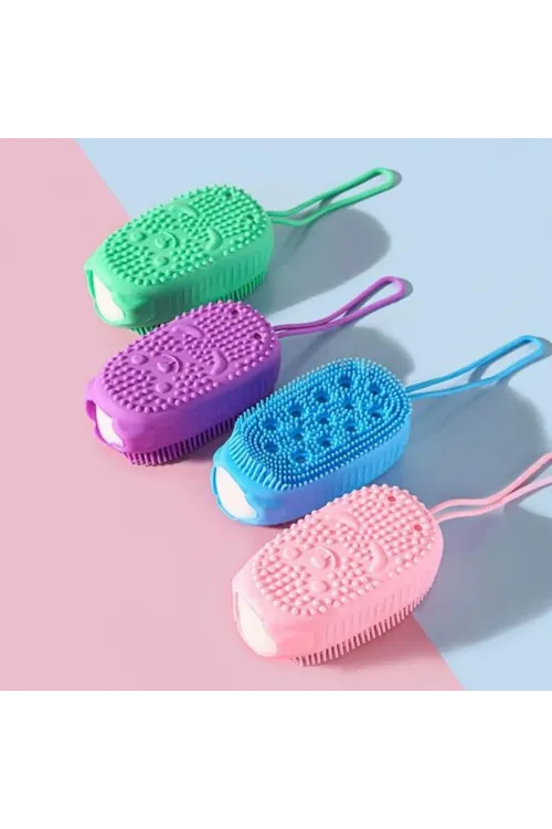 Peeling Etkili Süngerli Silikon Banyo Lifi – Asma Kancalı Duş Kesesi