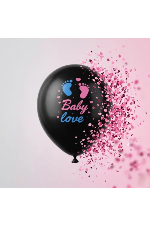 Pembe Konfetili Cinsiyet Balonu