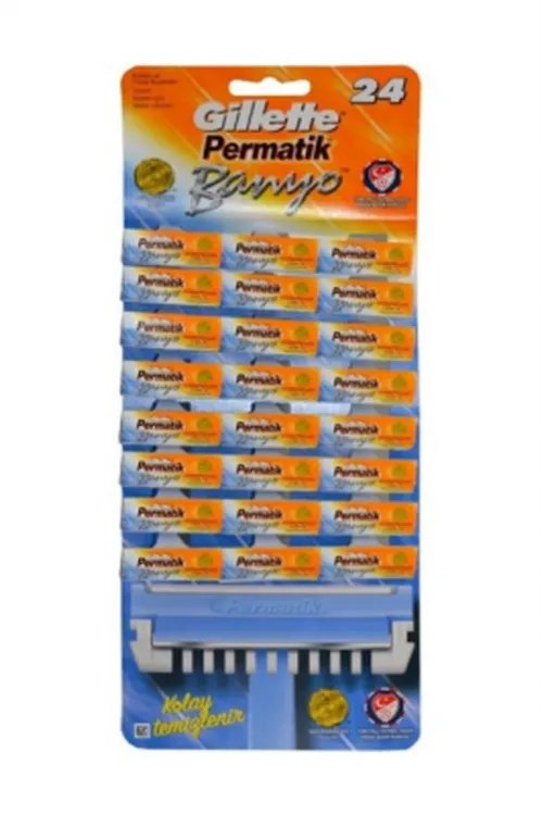 Permatik Banyo Saplı Jilet Kartela 48 Parça