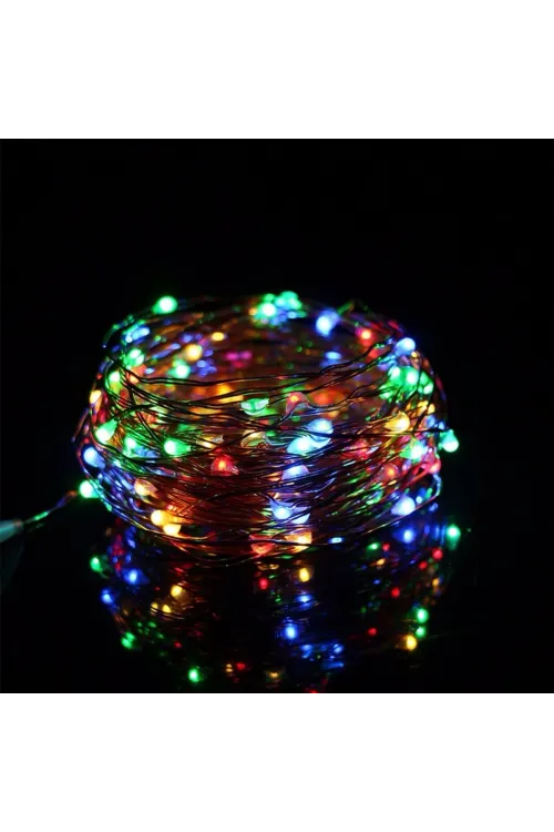 Pilli Renkli Peri Led Işık Dekoratif Aydınlatma 5 Metre Rgb Led