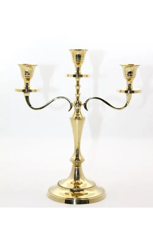 Pirinç 3lü Şamdan 4612