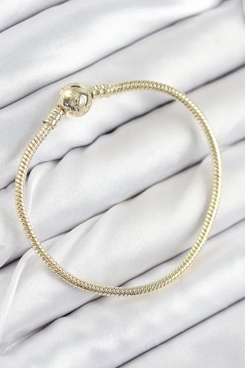 ietaks™ Pirinç Charm Topcuk Model Gold Renk Kadın Bileklik