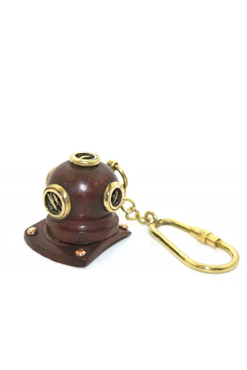 Pirinç Dalgıç Başlığı Anahtarlık 2140c