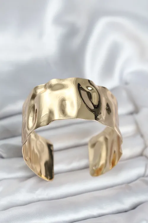 ietaks™ Pirinç Gold Renk Levha Model Kadın Bileklik