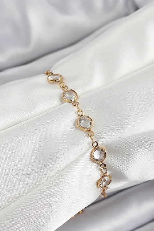 ietaks™ Pirinç Gold Renk Zirkon Taşlı Kadın Bileklik