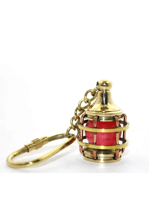 Pirinç Kırmızı Gaz Lambası Tasarımlı Anahtarlık