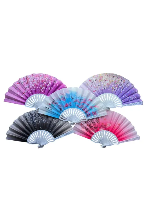 Plastik Kumaş Yelpaze 12 li Karışık OB-047