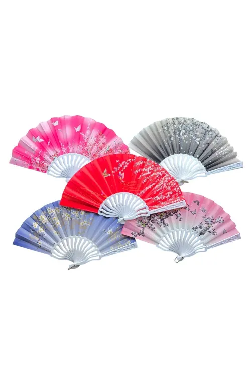 Plastik Kumaş Yelpaze 12 li Karışık OB-049
