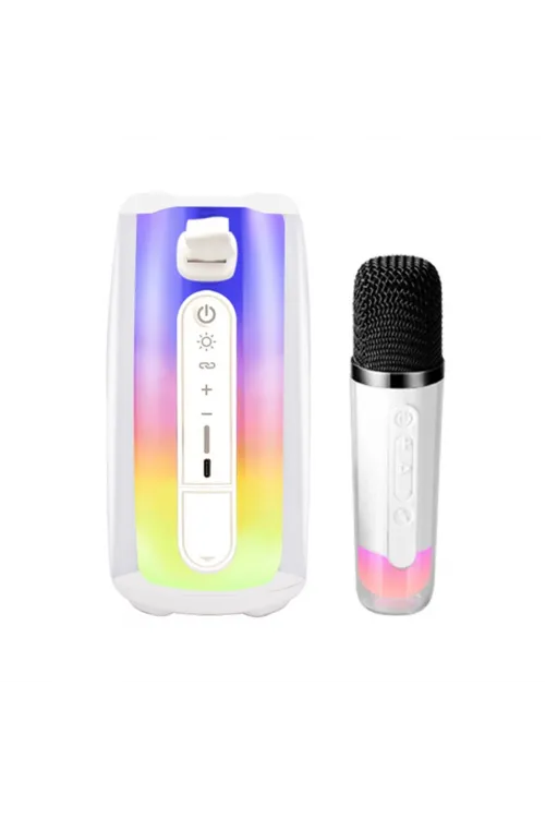 Pluse 7 Mikrofonlu Rgb Kablosuz Hoparlör - Beyaz
