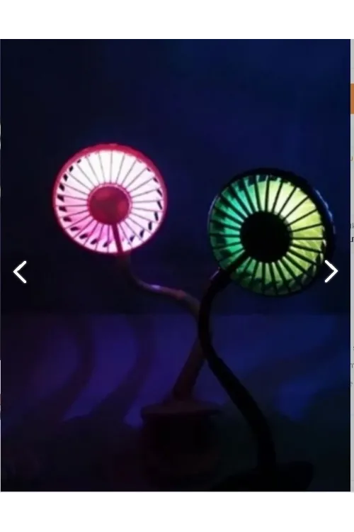 Portatif Işıklı Mini Klipsli Fan