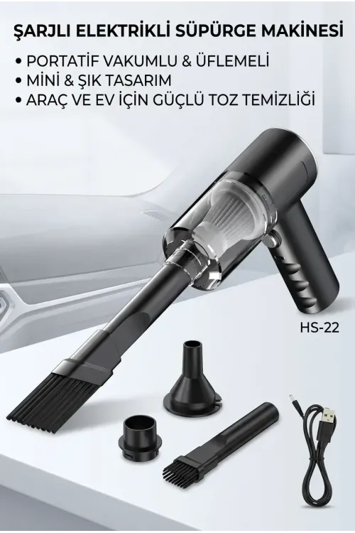 Portatif Mini Araç Süpürgesi El Tipi Kullanışlı Oto Temizlik Süpürgesi Ürün Modeli