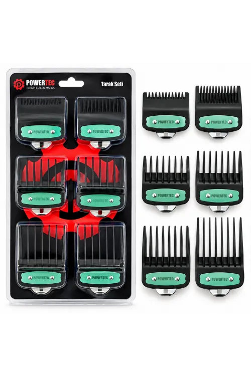 Powertec ( 6pcs ) Makine Tarak Set ( Siyah Klipsi )*100