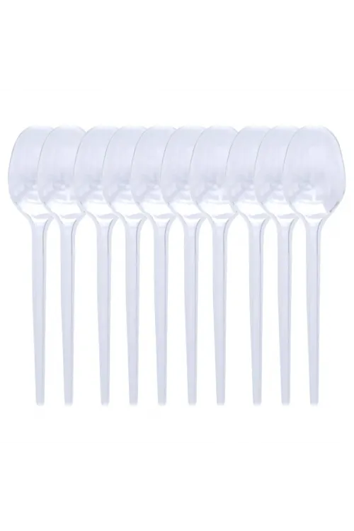 Şeffaf Plastik Kaşık 10 Pcs IEGDCII
