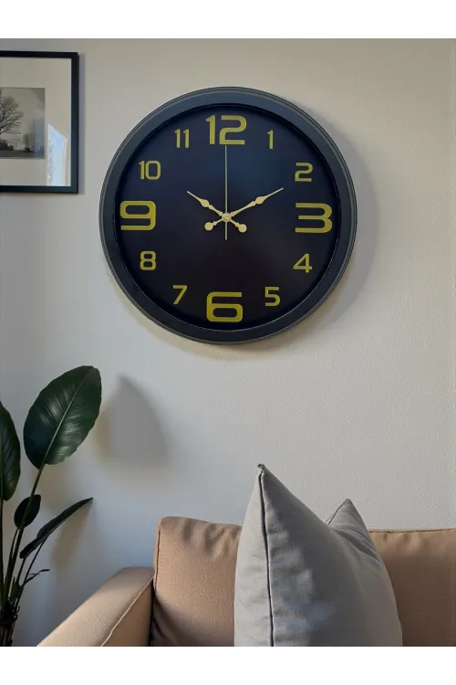 Prime Black 40 cm Metal Modern Tasarım Duvar Saati