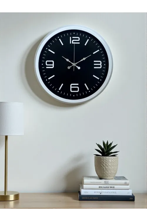 Prime White 40  Cm Metal Modern Duvar Saati