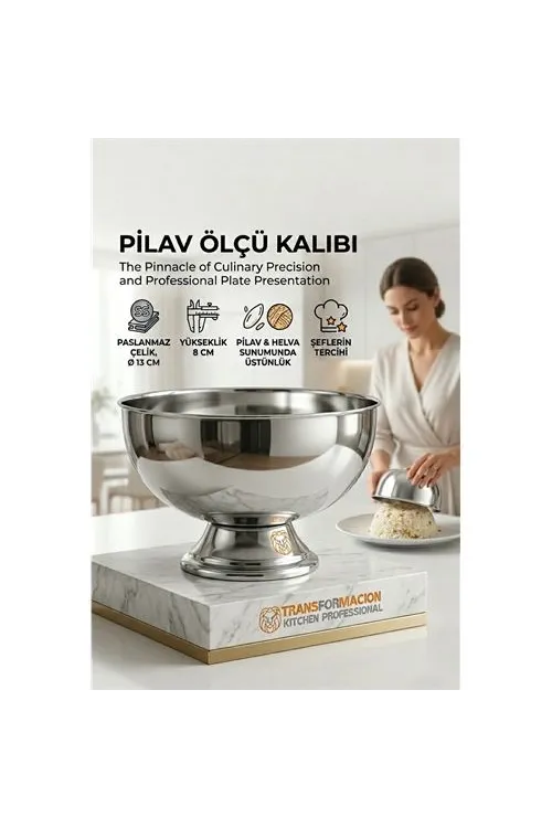 Profesyonel 13 Cm Çapında Pilav Kalıbı - Helva Kalıbı 304 Paslanmaz Çelik  723024