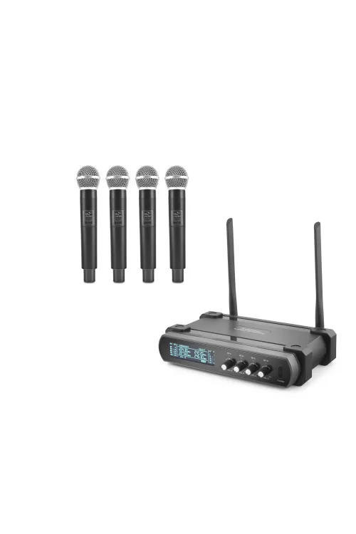 Profesyonel Kablosuz Vhf Mikrofon 4’Lü Set - Siyah HDX2792